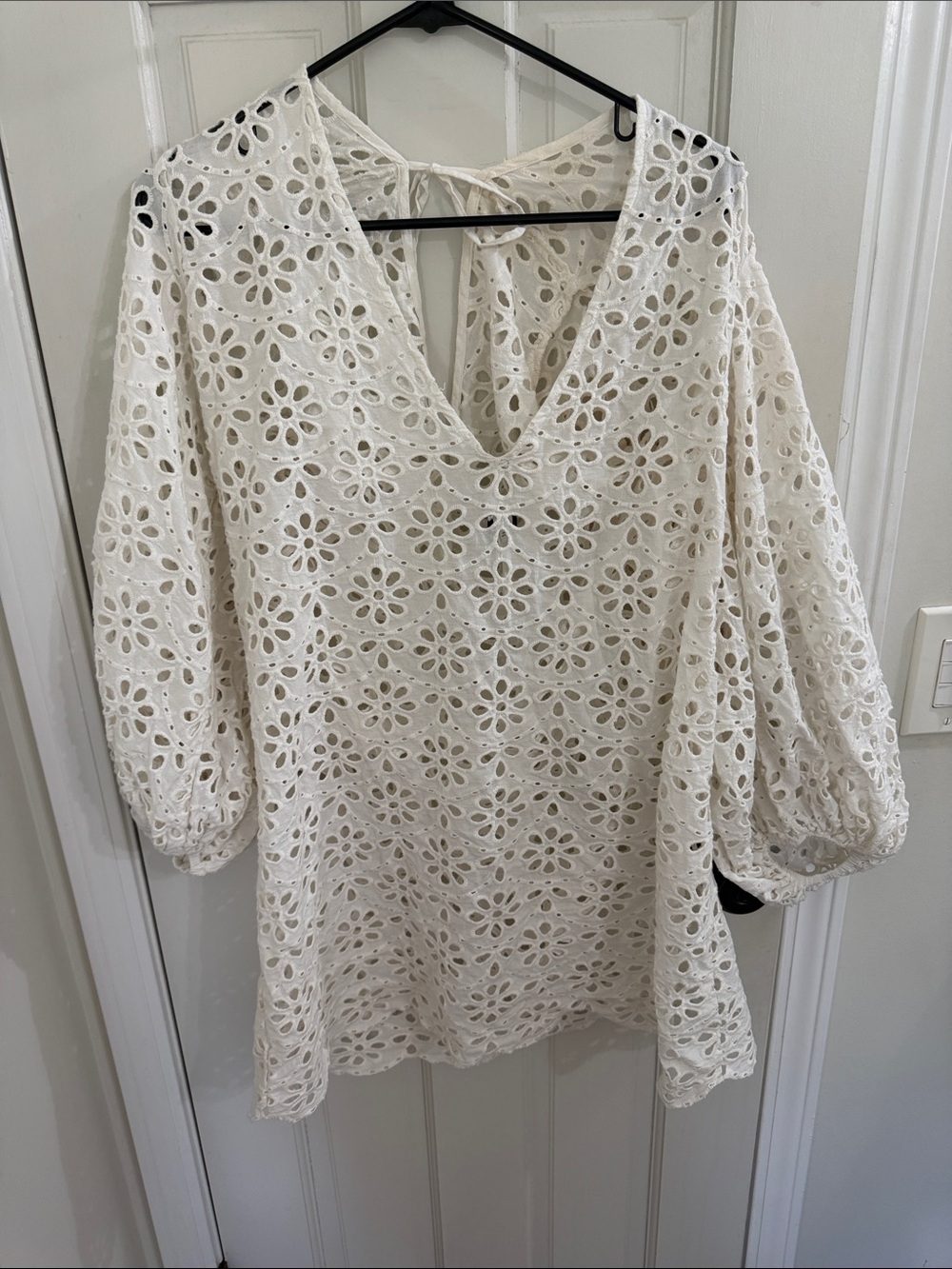 kate spade Cream Floral Eyelet V-Neck Tunic
